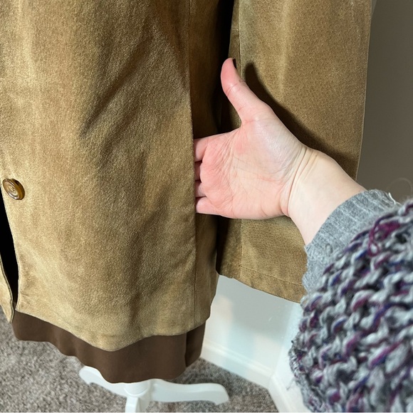 NY & Co 90s/Y2K Classic Genuine Suede Leather Jacket Light Tan Camel 🧥✨ - Picture 5 of 16